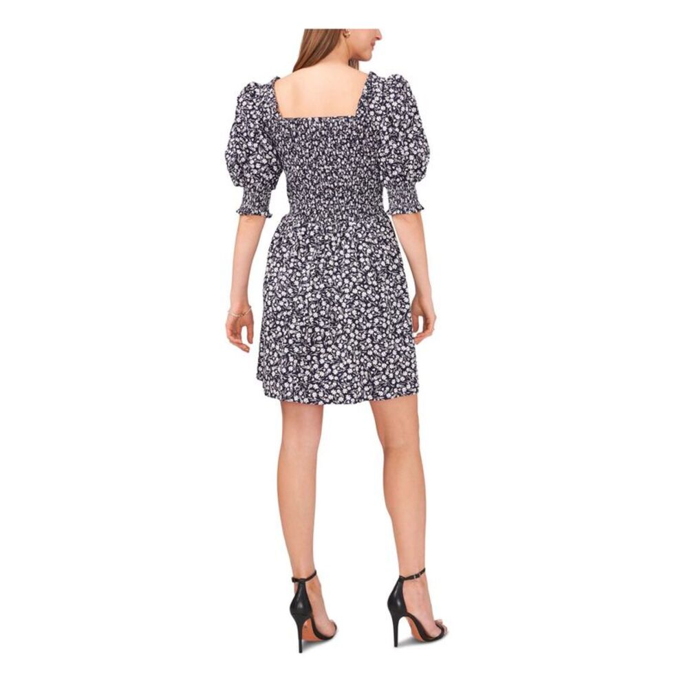 MSK Womens Navy Unlined Pullover Pouf Sleeve Above The Knee Fit + Flare Dress S - Picture 2 of 4